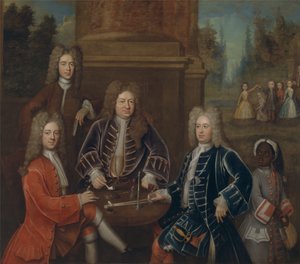 Elihu Yale, the 2nd Duke of Devonshire, Lord James Cavendish, Mr. Tunstal, and a Page by Unbekannt Unbekannt